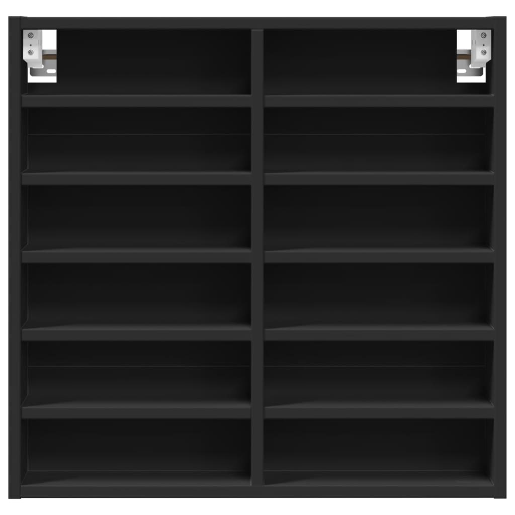 vidaXL Vitrine Cabinet Black 60x8,5x58 cm Engineered Wood 4