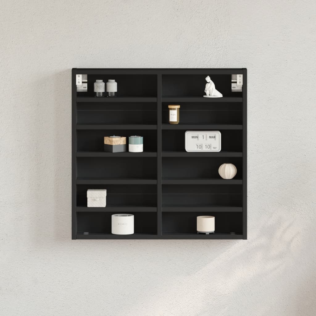 vidaXL Vitrine Cabinet Black 60x8,5x58 cm Engineered Wood 1