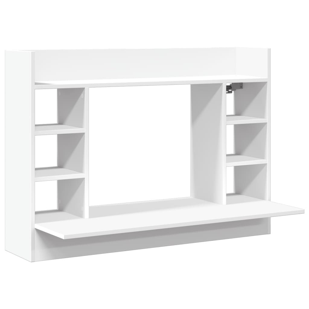 vidaXL Wall-Mounted Desk White 105x48x75 cm Engineered Wood 2