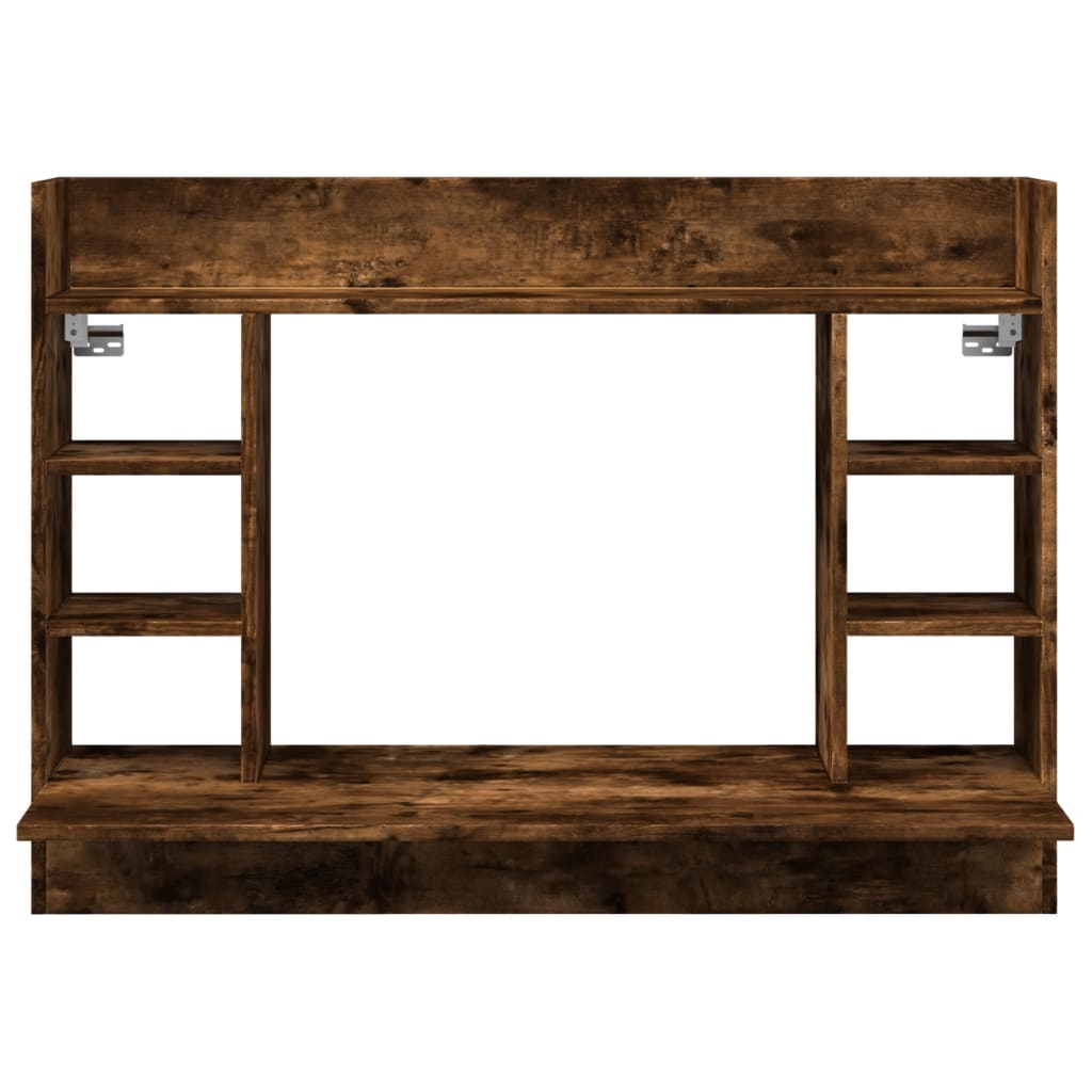 vidaXL Wall-Mounted Desk Smoked Oak 105x48x75 cm Engineered Wood 4