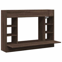 vidaXL Wall-Mounted Desk Brown Oak 105x48x75 cm Engineered Wood 2