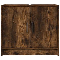 vidaXL Sink Cabinet Smoked Oak 63x29x55 cm Engineered Wood 4