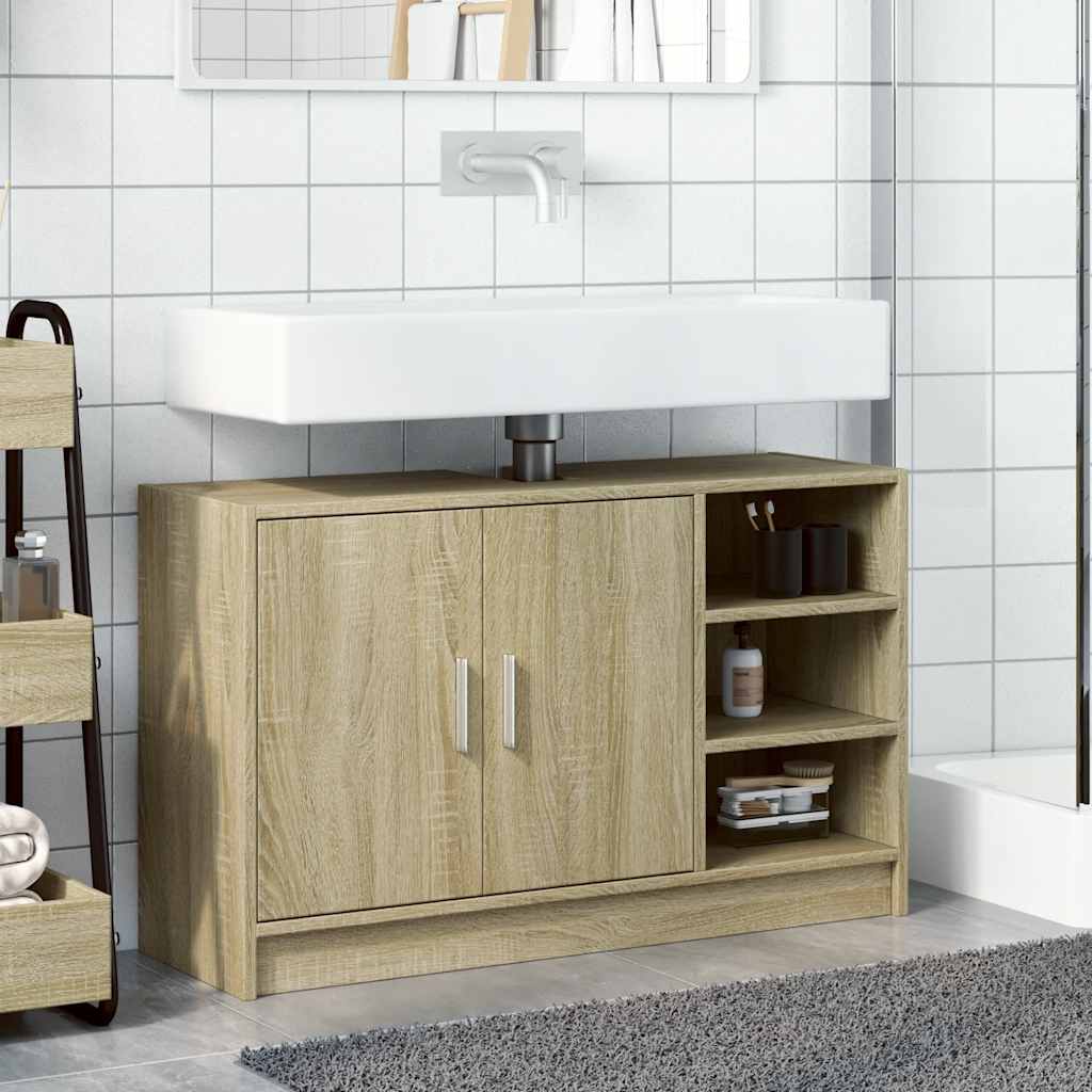 vidaXL Sink Cabinet Sonoma Oak 90x29x55 cm Engineered Wood 3