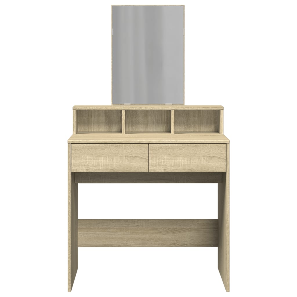 vidaXL Dressing Table with Mirror Sonoma Oak 80x41x144.5 cm 4