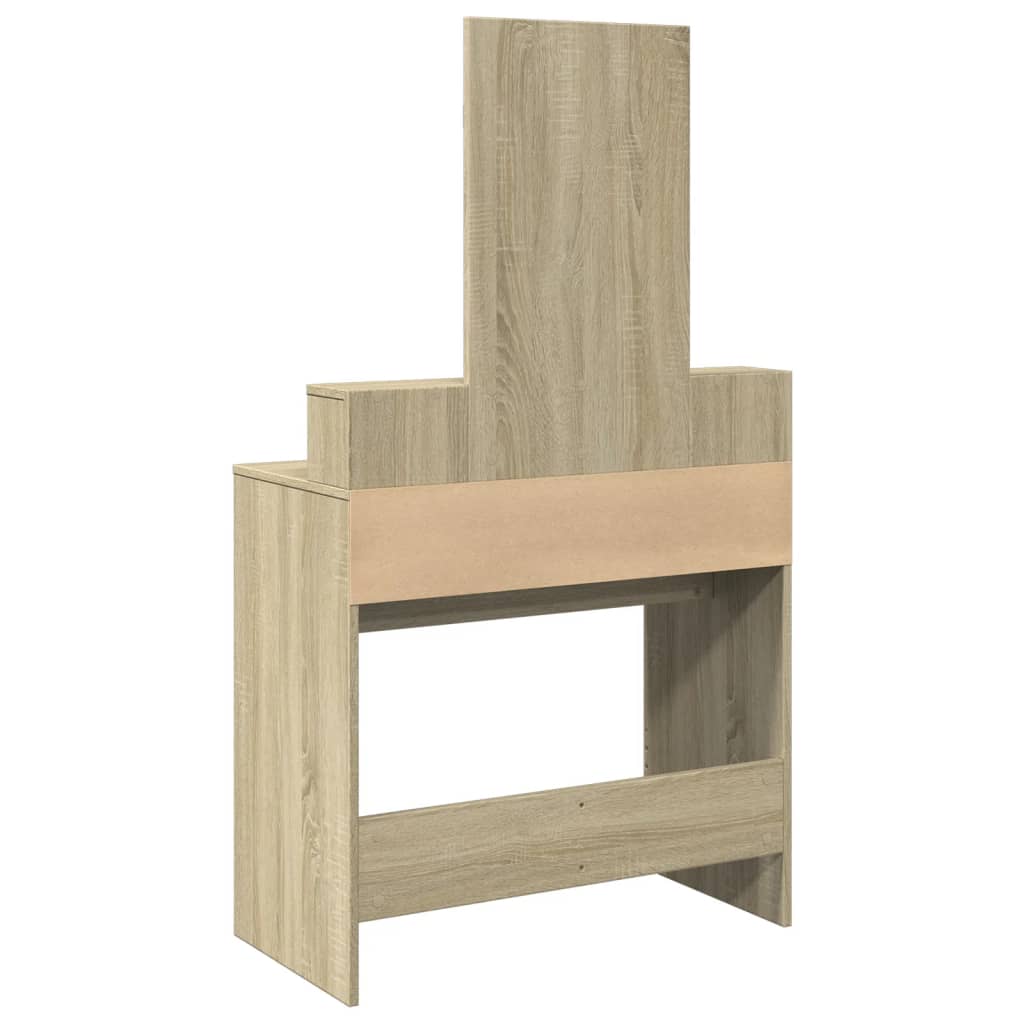 vidaXL Dressing Table with Mirror Sonoma Oak 80x41x144.5 cm 6