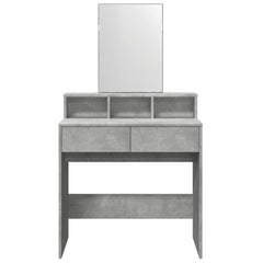 vidaXL Dressing Table with Mirror Concrete Grey 80x41x144.5 cm 4
