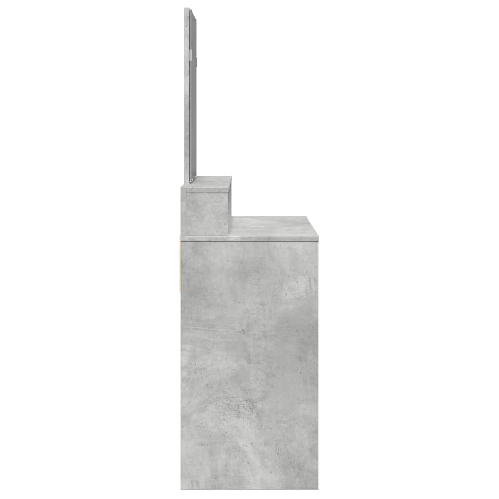 vidaXL Dressing Table with Mirror Concrete Grey 80x41x144.5 cm 5
