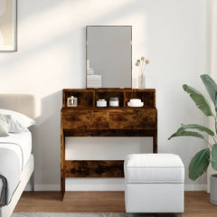 vidaXL Dressing Table with Mirror Smoked Oak 80x41x144.5 cm 3