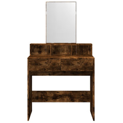 vidaXL Dressing Table with Mirror Smoked Oak 80x41x144.5 cm 4