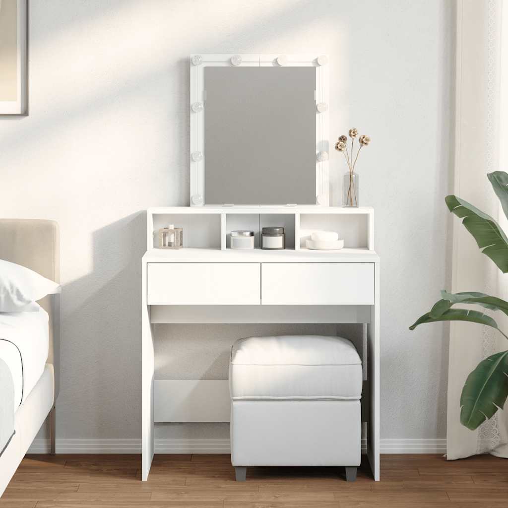 vidaXL Dressing Table with LED White 80x41x144.5 cm 1