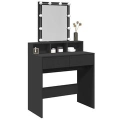 vidaXL Dressing Table with LED Black 80x41x144.5 cm 4