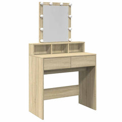 vidaXL Dressing Table with LED Sonoma Oak 80x41x144.5 cm 2