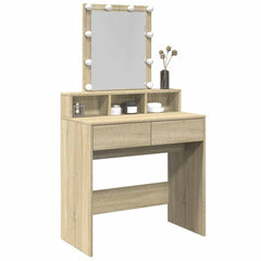 vidaXL Dressing Table with LED Sonoma Oak 80x41x144.5 cm 4