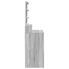 vidaXL Dressing Table with LED Grey Sonoma 80x41x144.5 cm 6