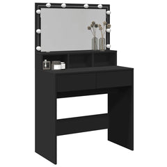 vidaXL Dressing Table with LED Black 80x41x134.5 cm 4