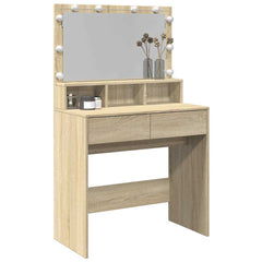 vidaXL Dressing Table with LED Sonoma Oak 80x41x134.5 cm 4