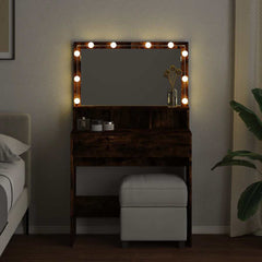 vidaXL Dressing Table with LED Smoked Oak 80x41x134.5 cm 3