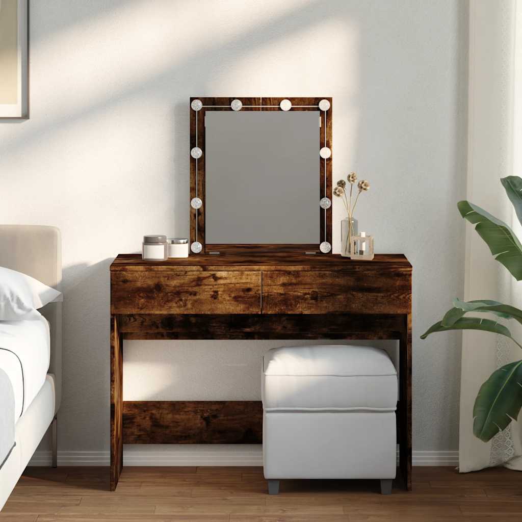 vidaXL Dressing Table with LED 100x40x130 cm