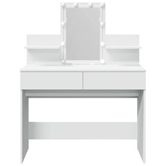 vidaXL Dressing Table with LED White 100x40x130 cm 5
