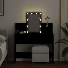 vidaXL Dressing Table with LED Black 100x40x130 cm 3