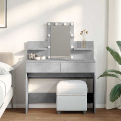 Dressing Table with LED 100x40x130 cm Concrete grey