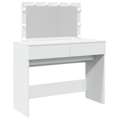 vidaXL Dressing Table with LED White 100x40x120 cm 2
