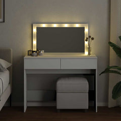 vidaXL Dressing Table with LED White 100x40x120 cm 3