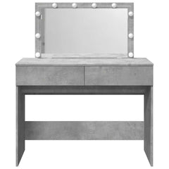 vidaXL Dressing Table with LED Concrete Grey 100x40x120 cm 5