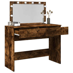 vidaXL Dressing Table with LED Smoked Oak 100x40x120 cm 4