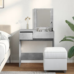 vidaXL Dressing Table with Mirror Concrete Grey 73x46.5x120 cm 4