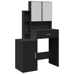 vidaXL Dressing Table with Cabinet Black 80x35x132 cm 2