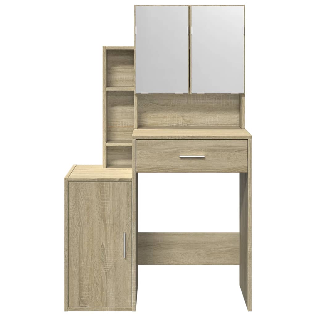 vidaXL Dressing Table with Cabinet Sonoma Oak 80x35x132 cm 5