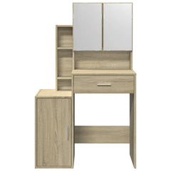 vidaXL Dressing Table with Cabinet Sonoma Oak 80x35x132 cm 5