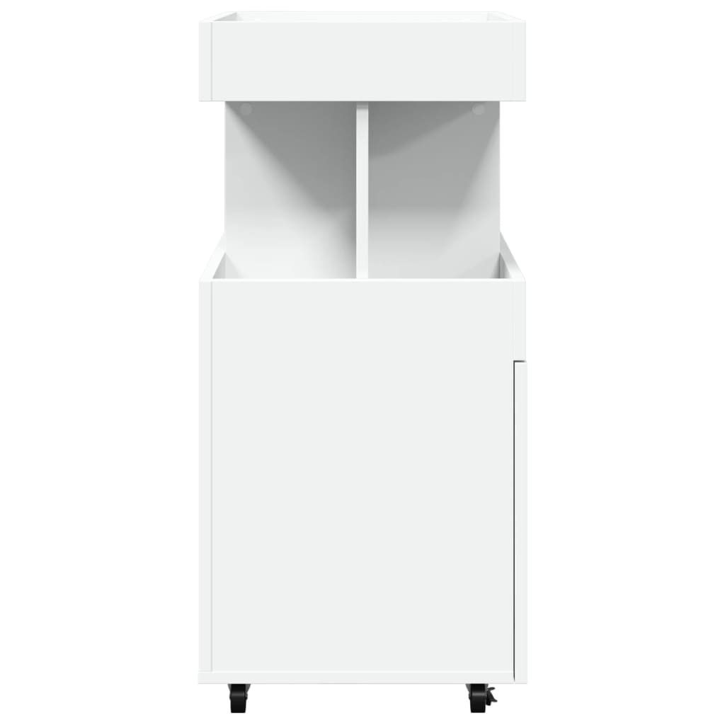 Bar Cart 50x41x89 cm Engineered Wood White
