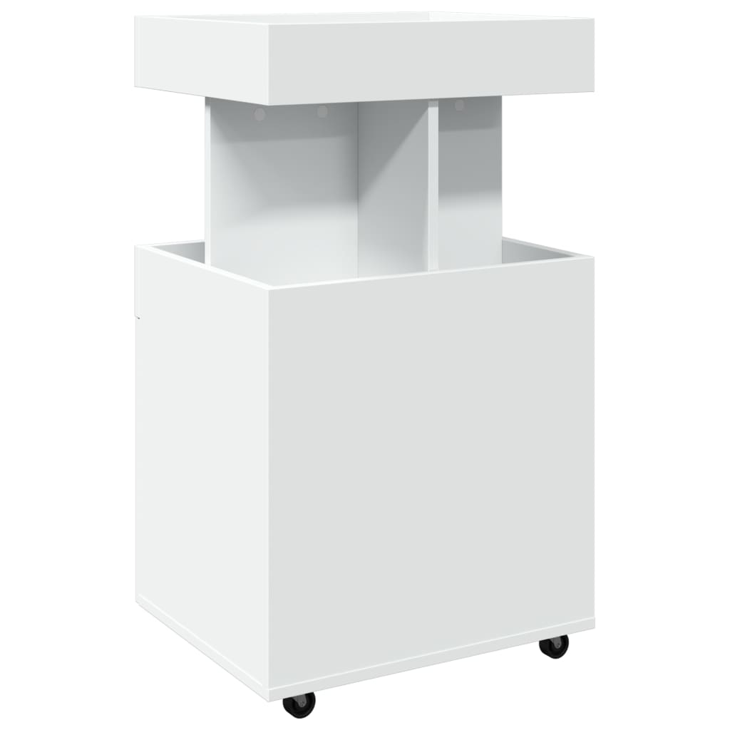 Bar Cart 50x41x89 cm Engineered Wood White