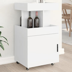 Bar Cart 50x41x89 cm Engineered Wood White