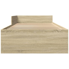 vidaXL Bed Frame without Mattress Sonoma Oak 100x200 cm Engineered Wood 5