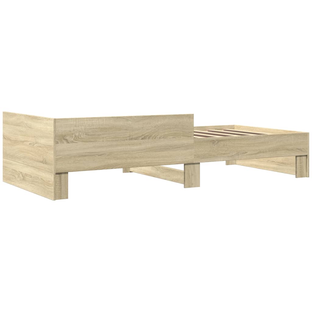 vidaXL Bed Frame without Mattress Sonoma Oak 100x200 cm Engineered Wood 6