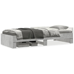 vidaXL Bed Frame without Mattress Concrete Grey 100x200 cm Engineered Wood 2