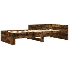 vidaXL Bed Frame without Mattress Smoked Oak 100x200 cm Engineered Wood 3