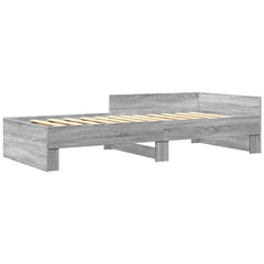 vidaXL Bed Frame without Mattress Grey Sonoma 100x200 cm Engineered Wood 3