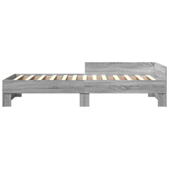 vidaXL Bed Frame without Mattress Grey Sonoma 100x200 cm Engineered Wood 4