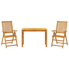 vidaXL 3 Piece Garden Dining Set Solid Wood Acacia 2