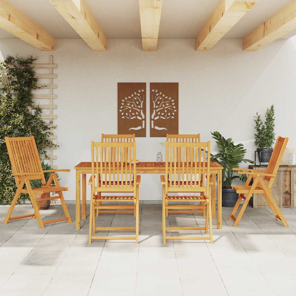 vidaXL 7 Piece Garden Dining Set 180x90x75 cm Solid Wood Acacia 1