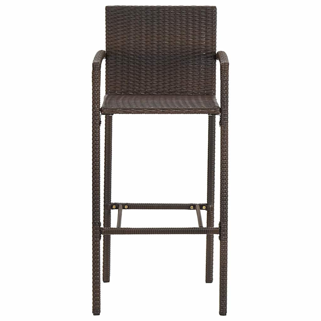 vidaXL 5 Piece Garden Bar Set Brown Solid Wood Acacia and Poly Rattan 6
