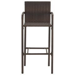 vidaXL 5 Piece Garden Bar Set Brown Solid Wood Acacia and Poly Rattan 6