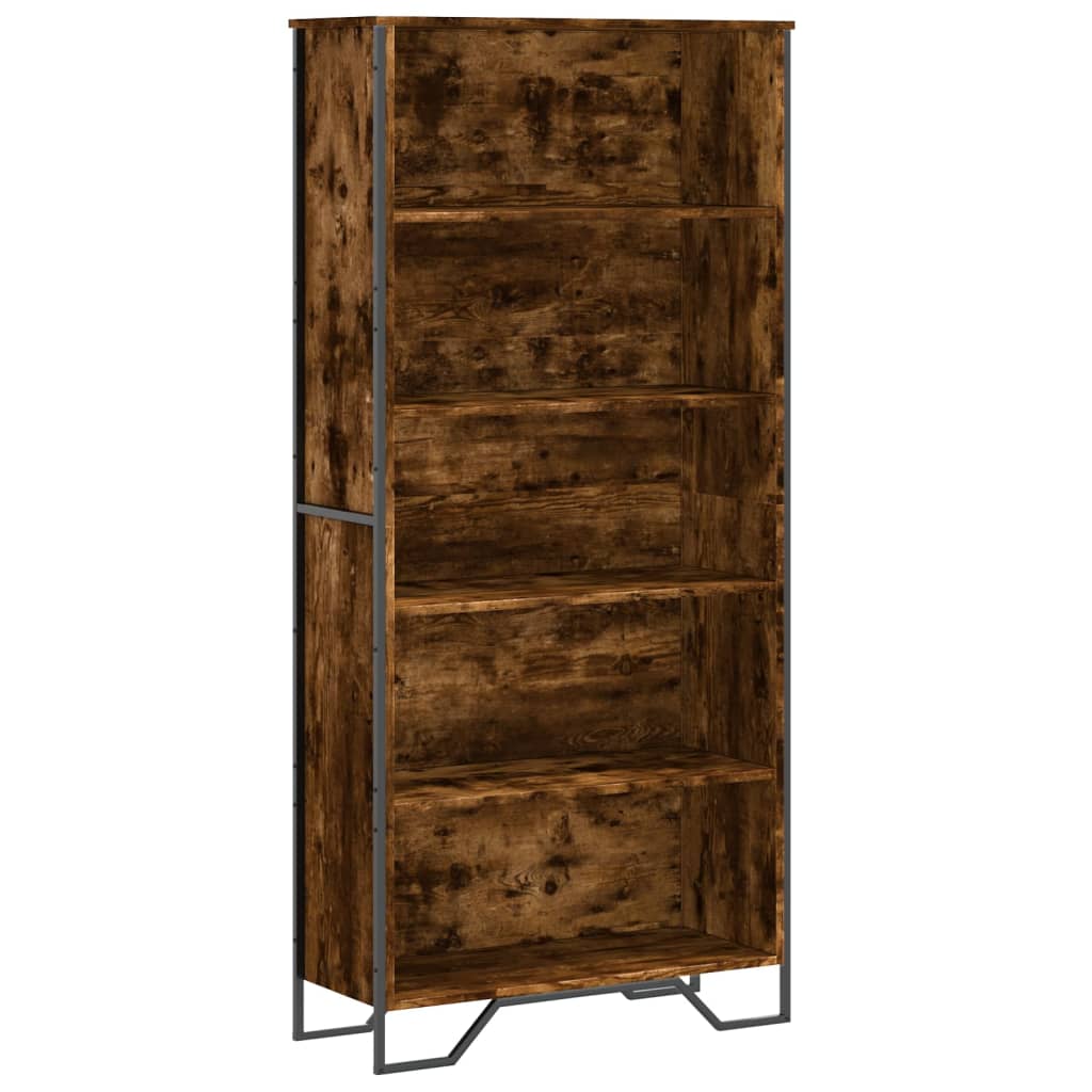 vidaXL Book Cabinet Smoked Oak 80x31x169 cm Engineered wood 2