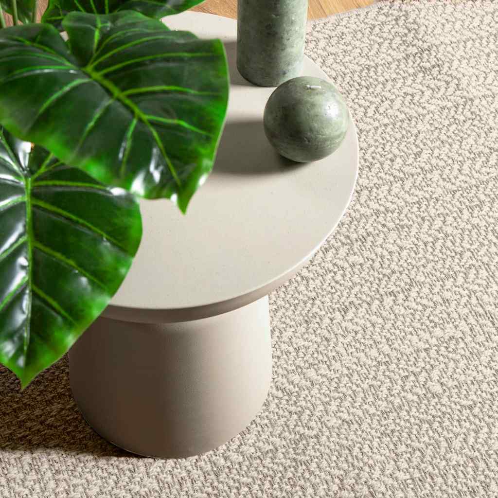 Rug ZIZUR Jute Look Indoor and Outdoor Rectangular Cream 120 x 120 cm