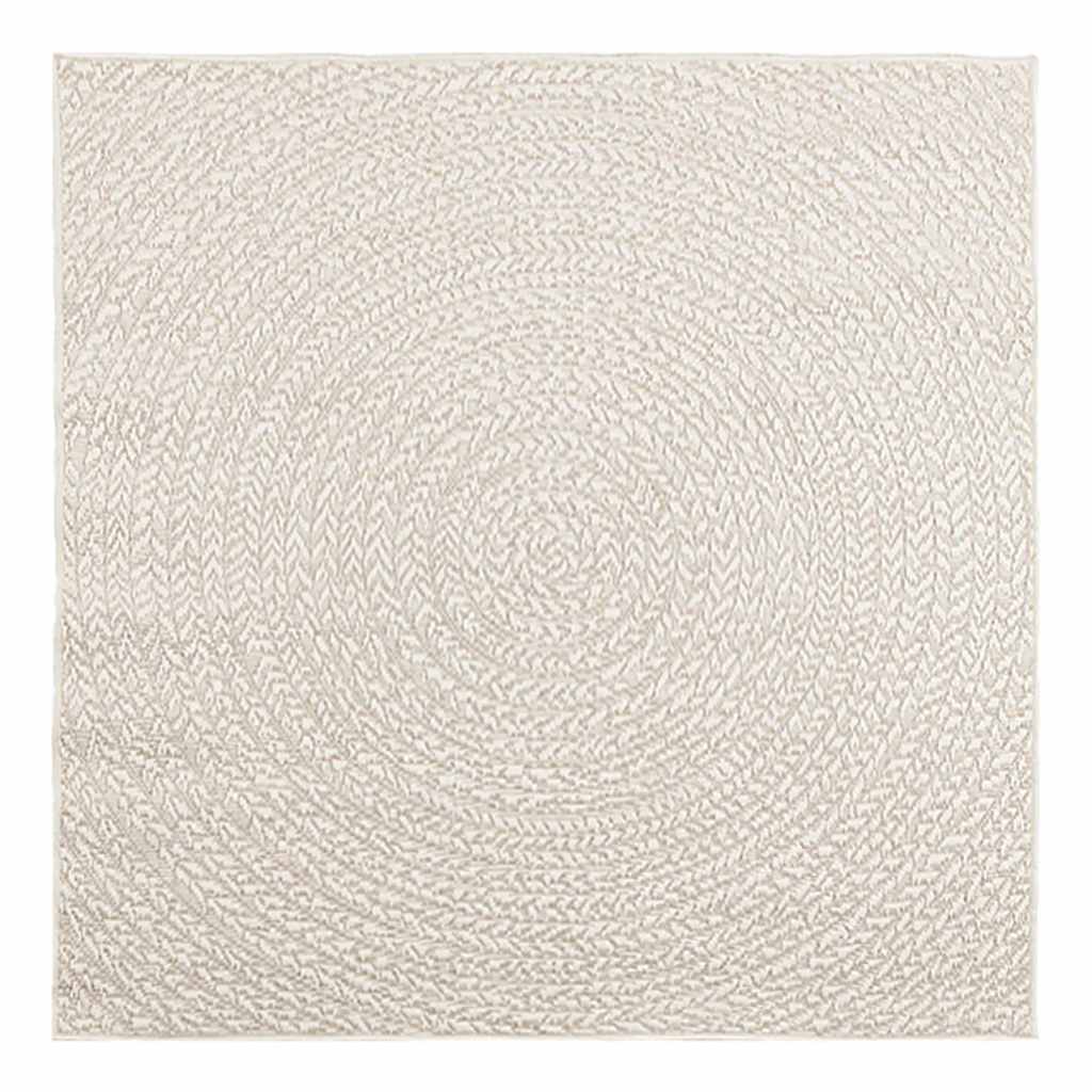 vidaXL Rug ZIZUR Cream 120x120 cm Jute Look Indoor and Outdoor 3
