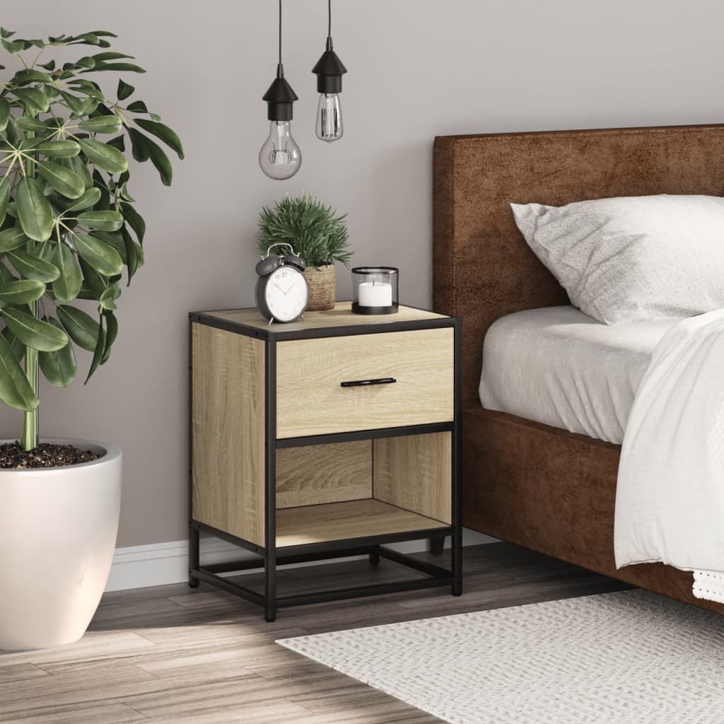 vidaXL Bedside Cabinet Sonoma Oak 40x31x50 cm Engineered Wood 3